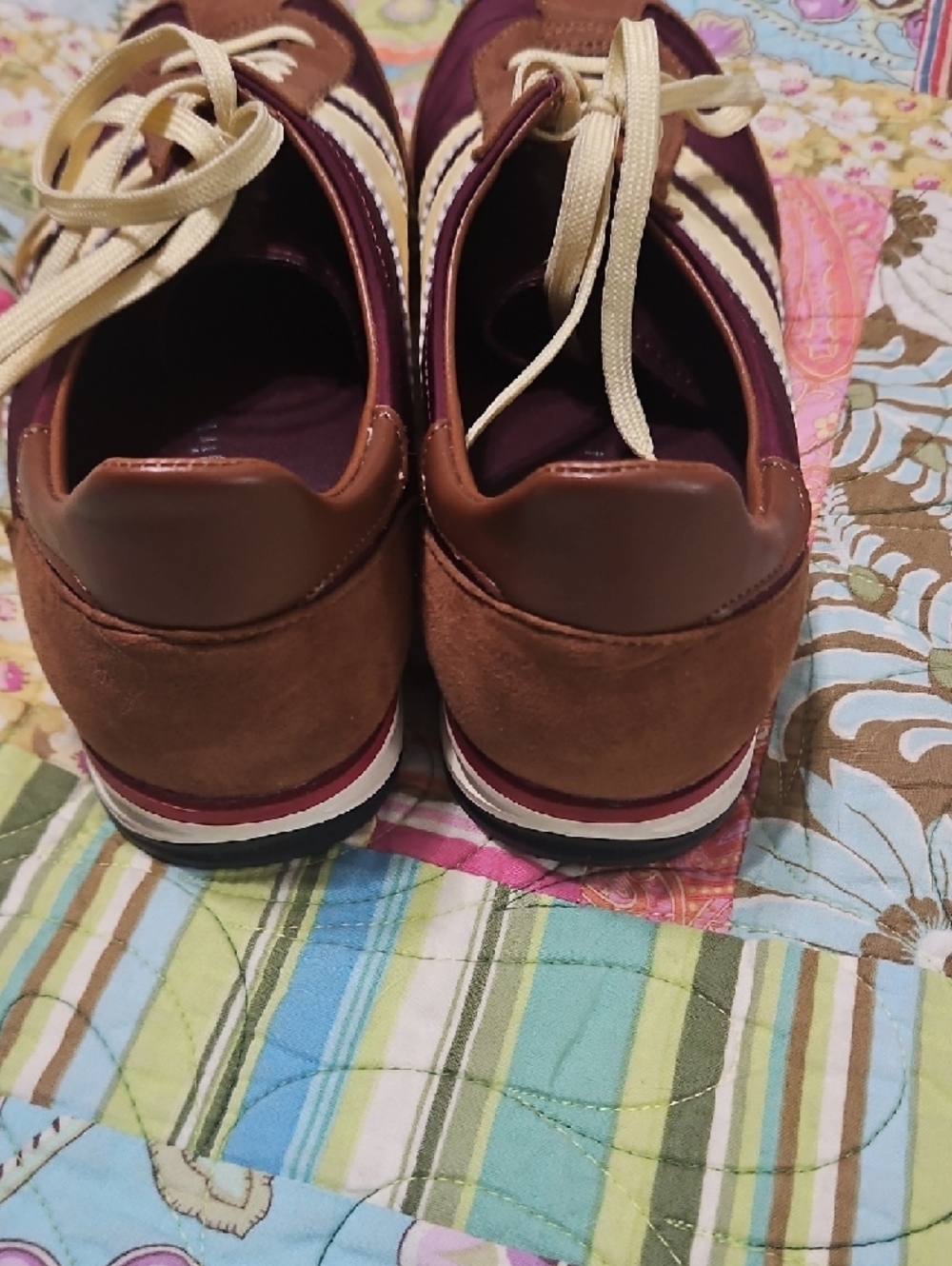 Madden Girl Maroon,‎ Cream & Brown Retro Lace-Up Sneakers - Picture 3 of 7